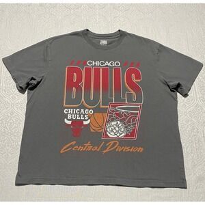 NBA Chicago Bulls Central Division Graphic T-Shirt Mens XL Charcoal Gray Cotton